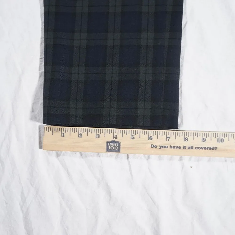 Lauren Ralph Lauren Black Watch Plaid Wool Dress Pants Black Green 33x30